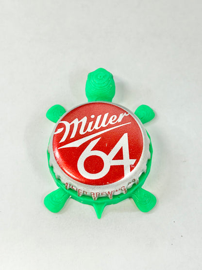 Miller 64 - Bottle Cap Magnet Turtle Shell Shocked Art