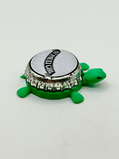 St Pauli Girl Lager (White) - Bottle Cap Magnet Turtle Shell Shocked Art