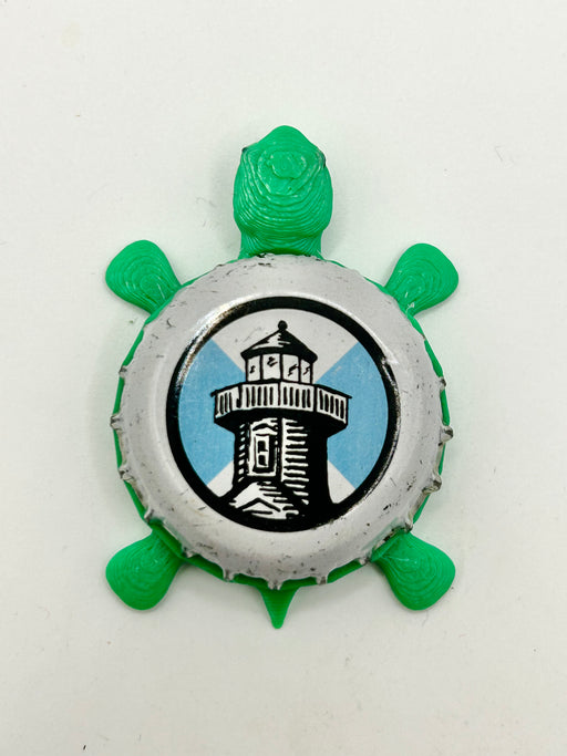 Old Peconic Brewing - Bottle Cap Magnet Turtle Shell Shocked Art