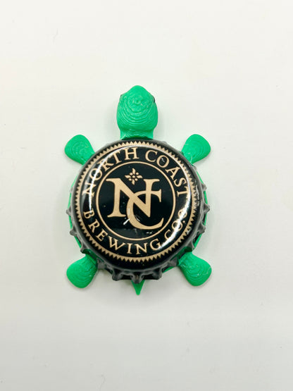 North Coast Brewing Co (Black and Beige) - Bottle Cap Magnet Turtle Shell Shocked Art