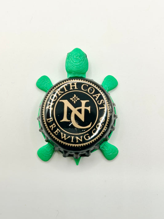 North Coast Brewing Co (Black and Beige) - Bottle Cap Magnet Turtle