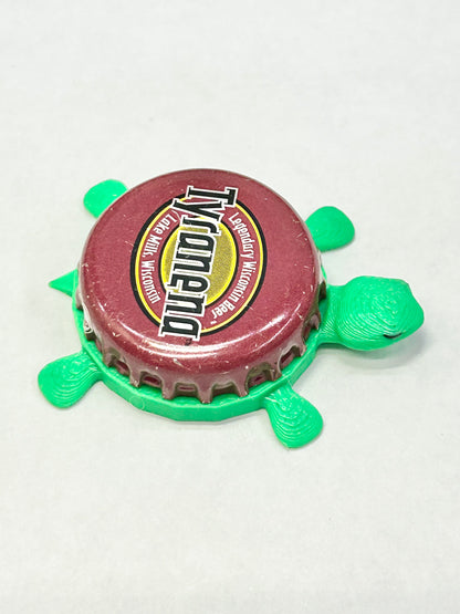 Tyranena Beer - Bottle Cap Magnet Turtle Shell Shocked Art
