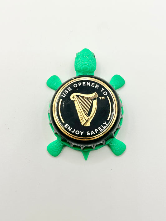 Guinness (Black and Gold) - Bottle Cap Magnet Turtle