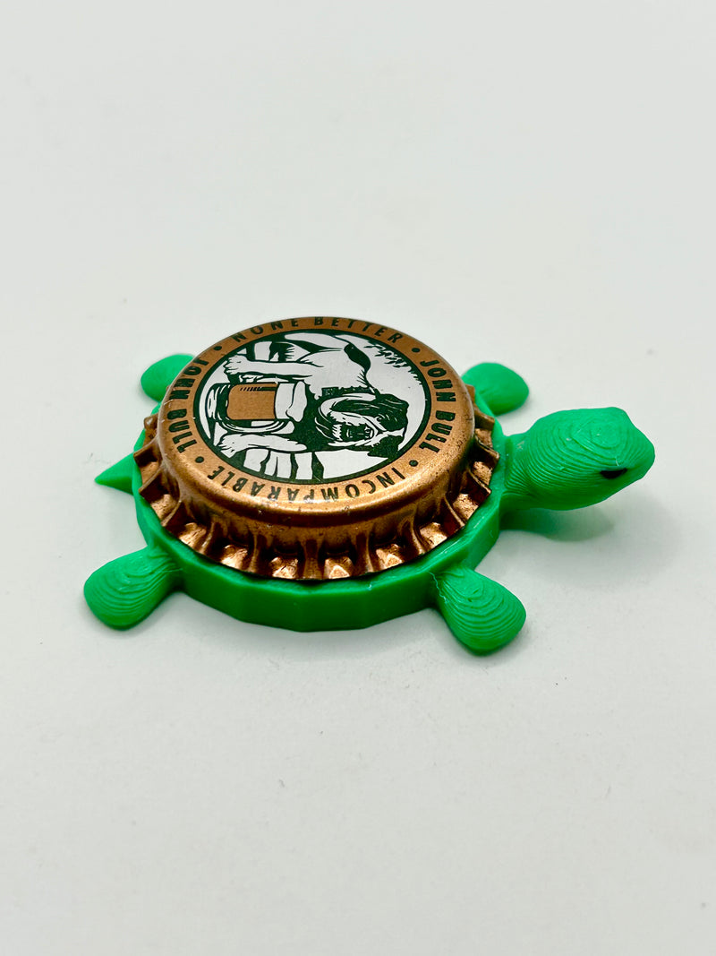 John Bull Brewing (Bulldog) - Bottle Cap Magnet Turtle Shell Shocked Art