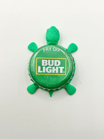 Bud Light (Green) - Bottle Cap Magnet Turtle Shell Shocked Art