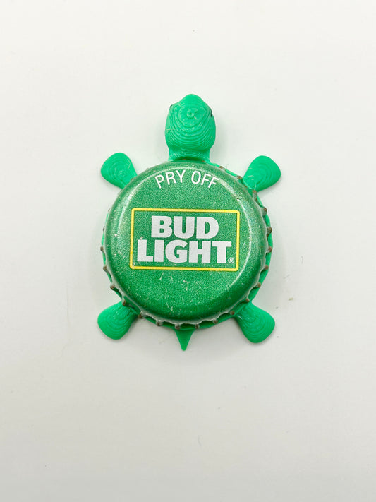 Bud Light (Green) - Bottle Cap Magnet Turtle