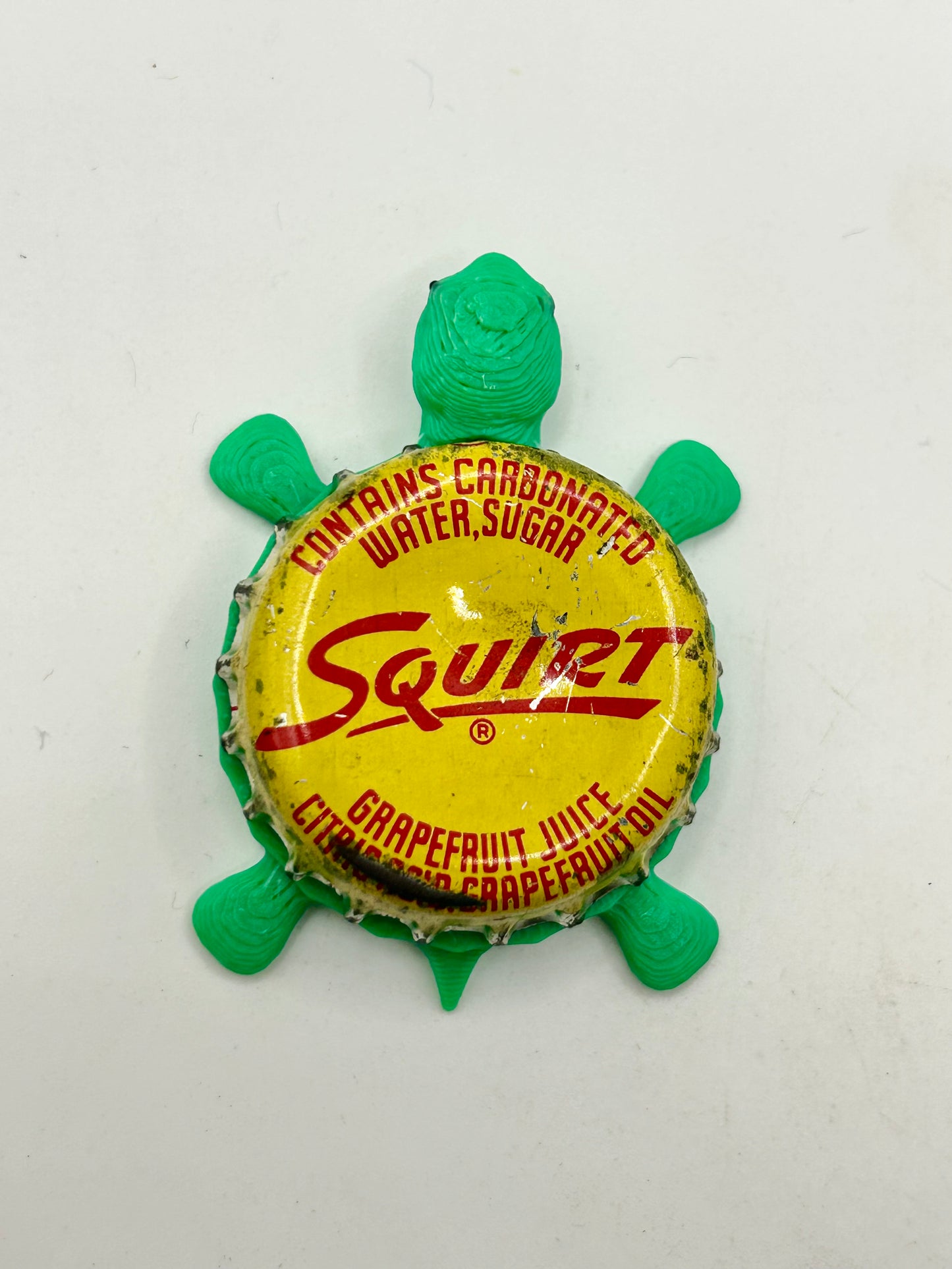 Squirt Soda (Vintage, Design 2) - Bottle Cap Magnet Turtle Shell Shocked Art