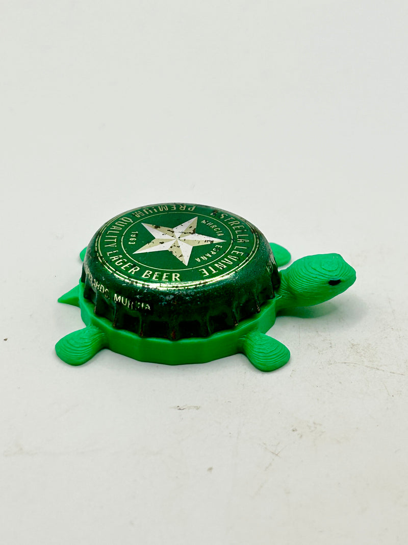 Estrella Levante Brewing - Bottle Cap Magnet Turtle Shell Shocked Art