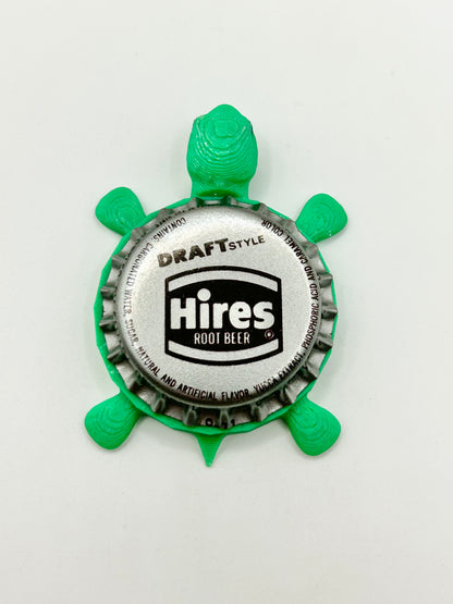 Hires Root Beer - Bottle Cap Magnet Turtle Shell Shocked Art