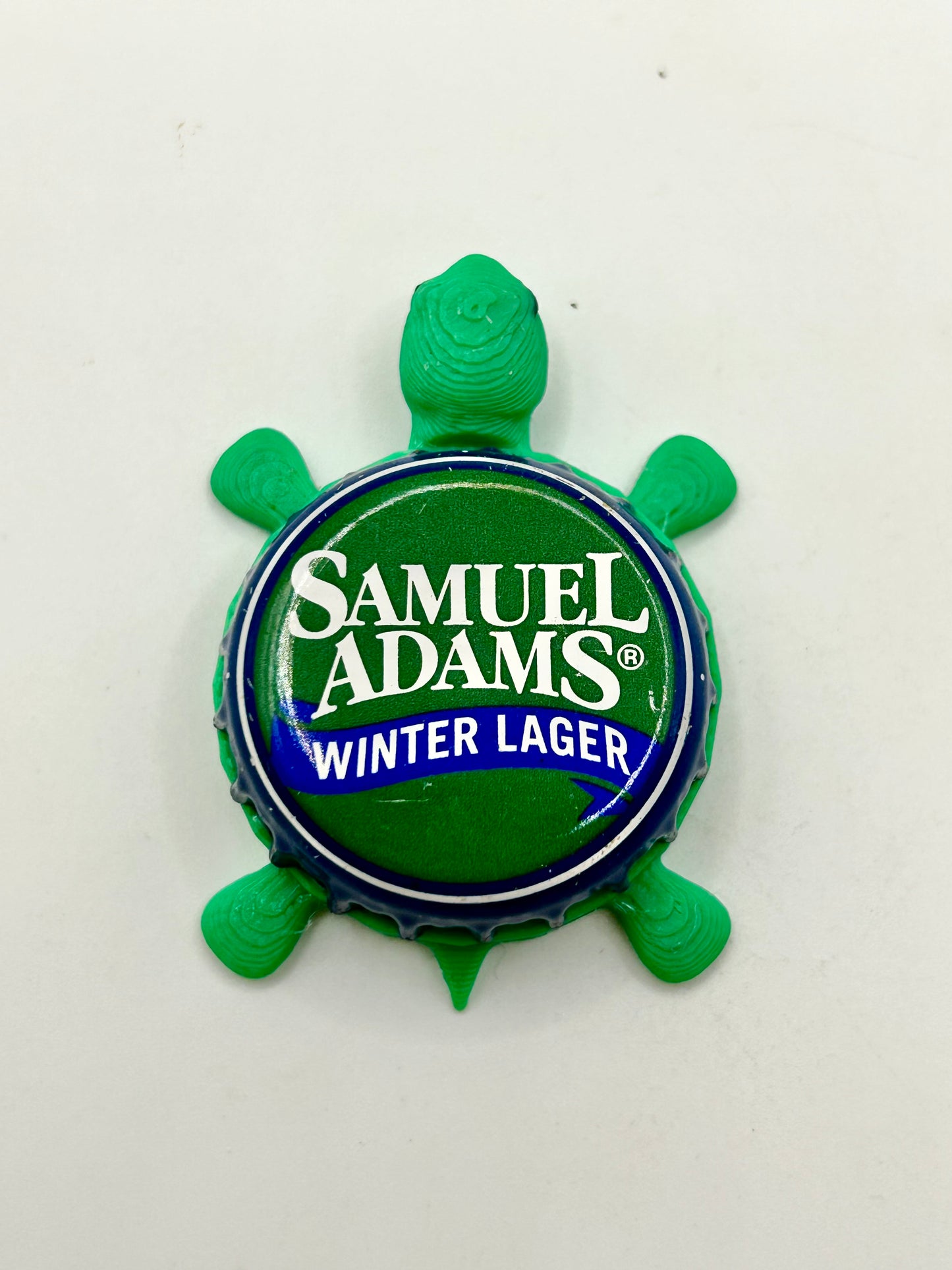Sam Adams Winter Lager (Green) - Bottle Cap Magnet Turtle