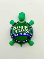 Sam Adams Winter Lager (Green) - Bottle Cap Magnet Turtle Shell Shocked Art