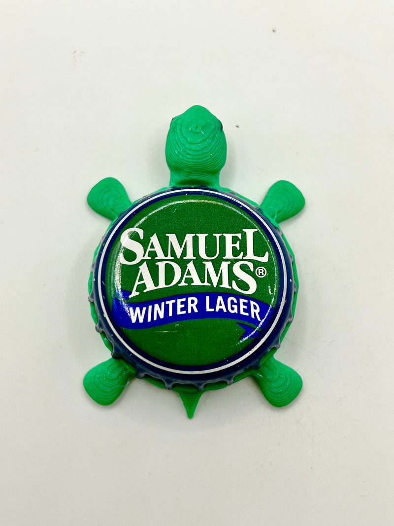 Sam Adams Winter Lager (Green) - Bottle Cap Magnet Turtle Shell Shocked Art