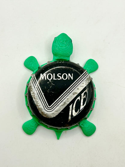 Molson Ice (Vintage) - Bottle Cap Magnet Turtle Shell Shocked Art