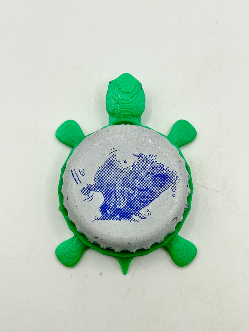 Blue Dawg Brewing - Bottle Cap Magnet Turtle Shell Shocked Art
