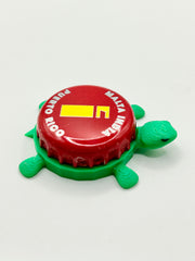 Malta India (Non-Alcoholic, Red) - Bottle Cap Magnet Turtle Shell Shocked Art
