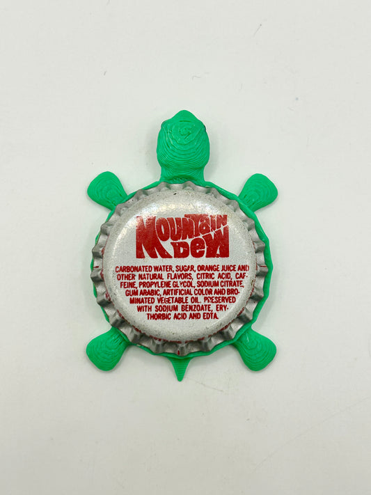 Mountain Dew (Vintage Red) - Bottle Cap Magnet Turtle