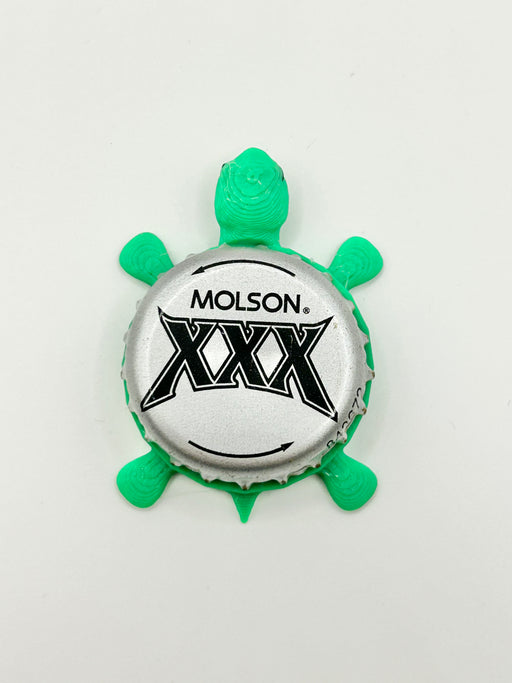 Molson XXX - Bottle Cap Magnet Turtle Shell Shocked Art