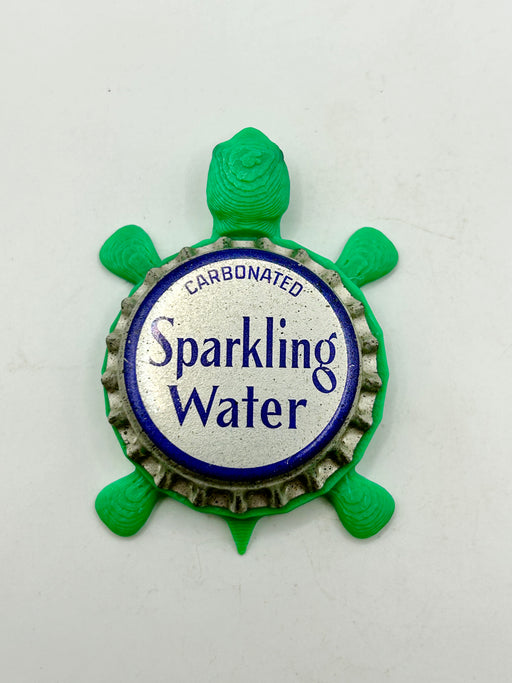 Sparkling Water - Bottle Cap Magnet Turtle Shell Shocked Art