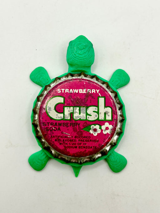 Strawberry Crush Soda (Vintage) - Bottle Cap Magnet Turtle Shell Shocked Art
