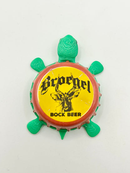 Broegel Bock Beer - Bottle Cap Magnet Turtle Shell Shocked Art