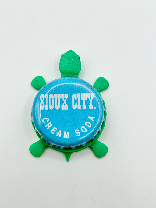 Sioux City Cream Soda - Bottle Cap Magnet Turtle Shell Shocked Art