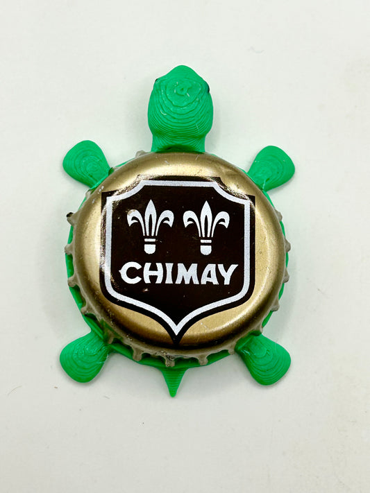 Chimay Brewery (Brown) - Bottle Cap Magnet Turtle Shell Shocked Art