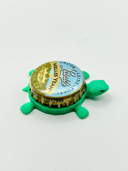 Leinenkugel's Helles Yeah - Bottle Cap Magnet Turtle Shell Shocked Art