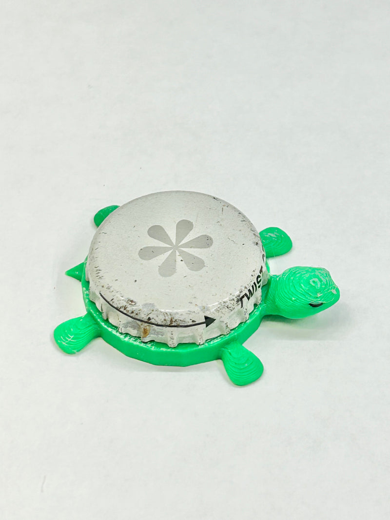 Izze Drinks Soda Pop - Bottle Cap Magnet Turtle Shell Shocked Art