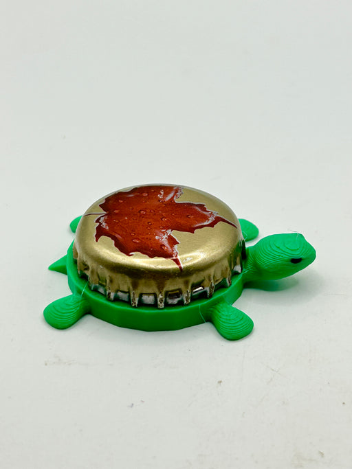 Molson (Red Leaf, Gold) - Bottle Cap Magnet Turtle Shell Shocked Art