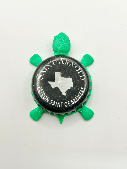 Saint Arnold Brewing (Black) - Bottle Cap Magnet Turtle