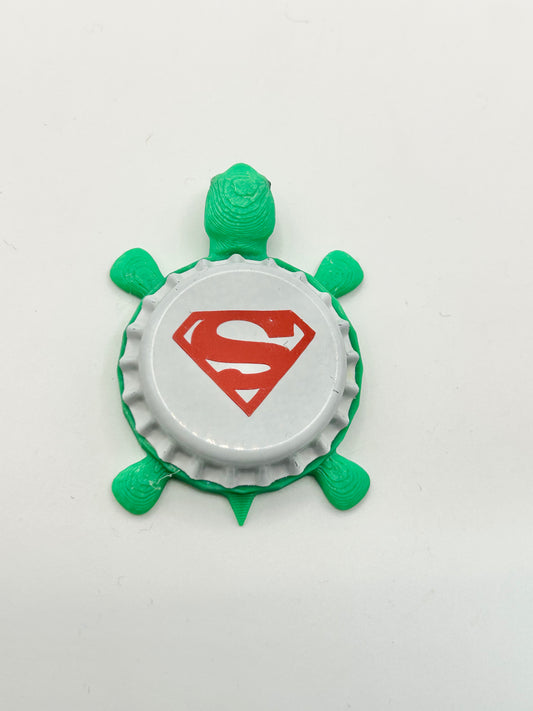 Superman - Bottle Cap Magnet Turtle