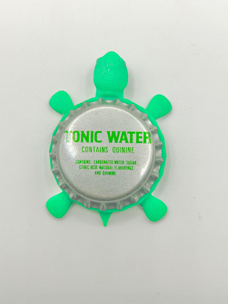 Tonic Water - Bottle Cap Magnet Turtle Shell Shocked Art