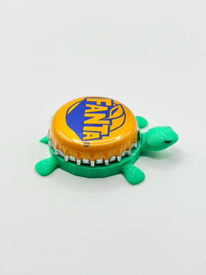 Fanta Orange Soda - Bottle Cap Magnet Turtle Shell Shocked Art