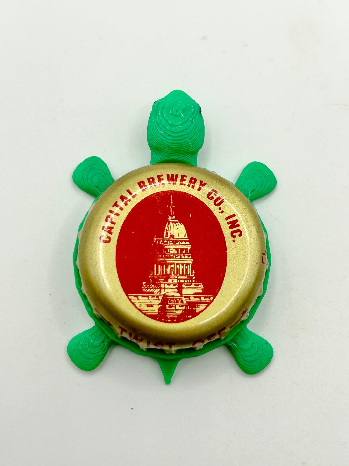 Capital Brewing (Red) - Bottle Cap Magnet Turtle Shell Shocked Art