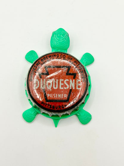 Duquesne Beer (Vintage) - Bottle Cap Magnet Turtle Shell Shocked Art