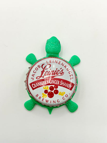 Leinenkugel's Cranberry Ginger Shandy (Red) - Bottle Cap Magnet Turtle Shell Shocked Art