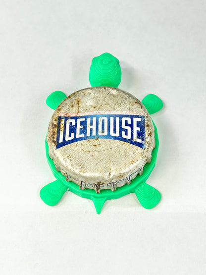Icehouse Beer (Vintage Text) - Bottle Cap Magnet Turtle Shell Shocked Art