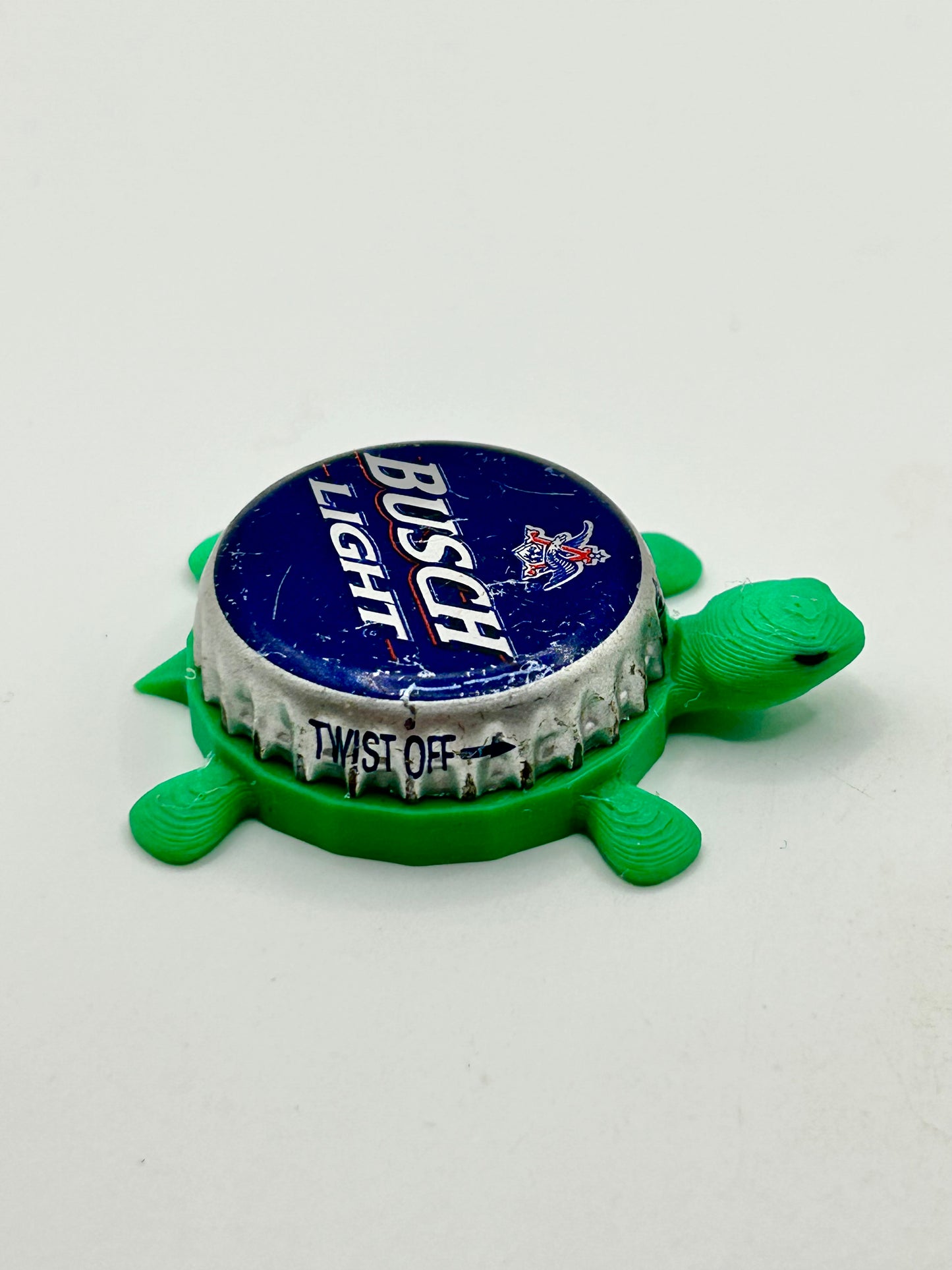 Busch Light (Vintage Blue) - Bottle Cap Magnet Turtle Shell Shocked Art