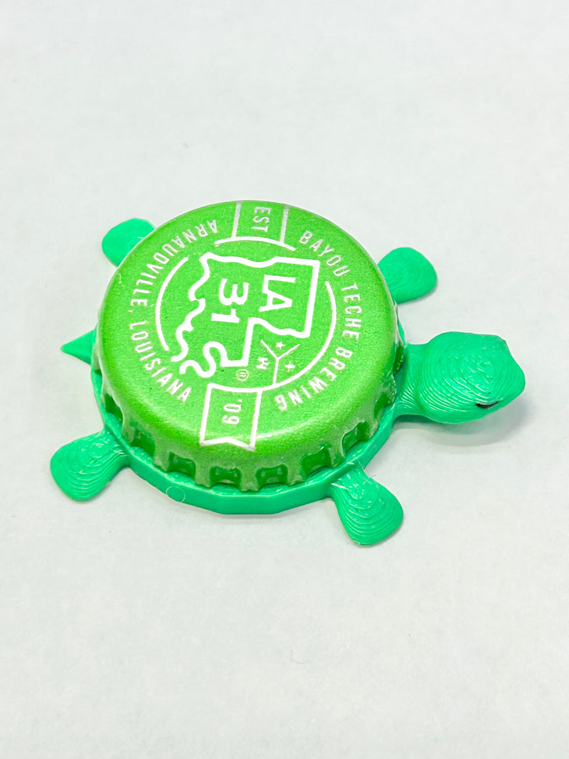 Bayou Teche Brewing LA 31 - Bottle Cap Magnet Turtle Shell Shocked Art