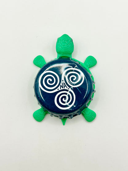 Wellbeing Brewing - Bottle Cap Magnet Turtle Shell Shocked Art