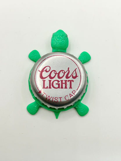 Coors Light (Vintage) - Bottle Cap Magnet Turtle Shell Shocked Art