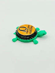 Bacardi Silver O3 - Bottle Cap Magnet Turtle Shell Shocked Art
