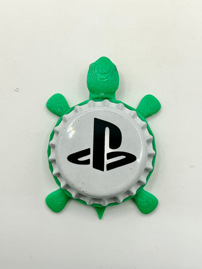 PlayStation - Bottle Cap Magnet Turtle Shell Shocked Art