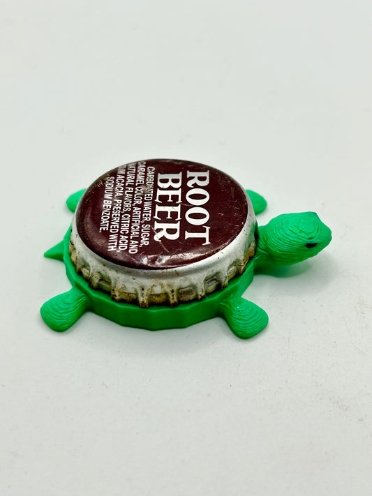 Root Beer Soda (Text) - Bottle Cap Magnet Turtle Shell Shocked Art