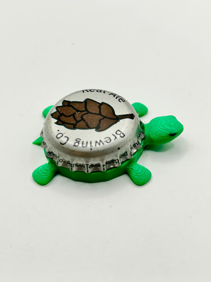 Real Ale Brewing (Brown Hops) - Bottle Cap Magnet Turtle Shell Shocked Art