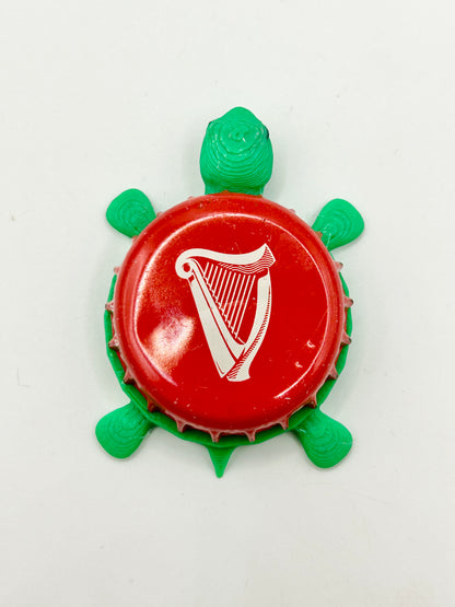 Guinness Harp (Red) - Bottle Cap Magnet Turtle Shell Shocked Art