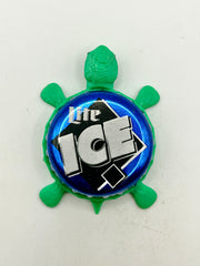 Miller Lite Ice (Vintage) - Bottle Cap Magnet Turtle Shell Shocked Art