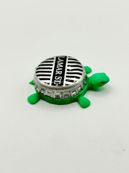 Lamar St - Bottle Cap Magnet Turtle Shell Shocked Art