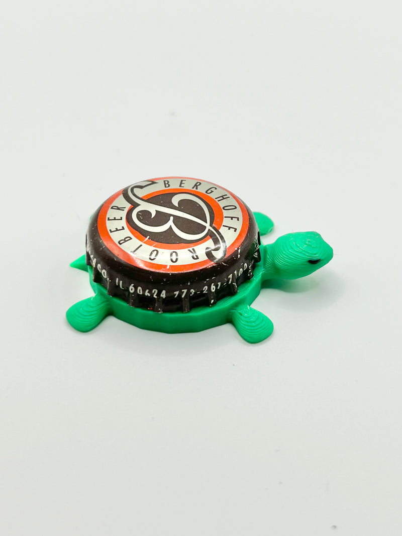 Berghoff Root Beer - Bottle Cap Magnet Turtle Shell Shocked Art