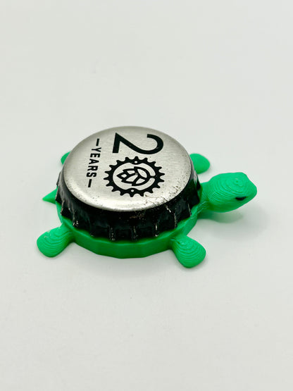 Real Ale Brewing (20 Years) - Bottle Cap Magnet Turtle Shell Shocked Art